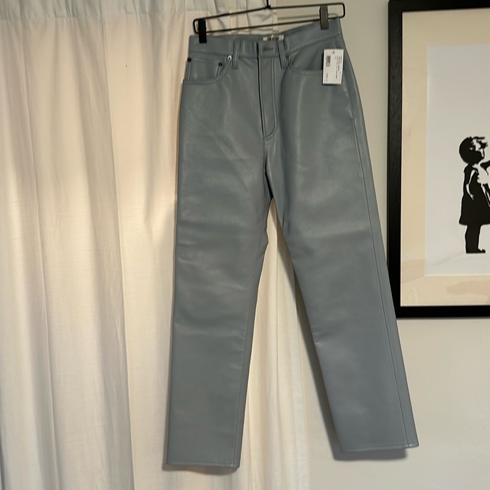 Agolde faux leather blue/grey pants size 27